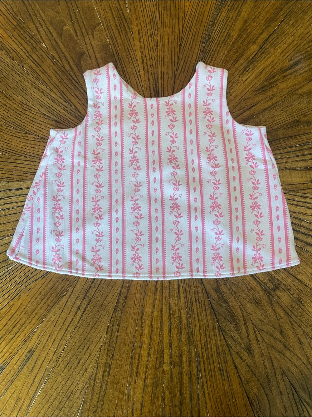 The Beaufort Bonnet Company Pink & White 100% Pima Cotton Floral Stripe Tank